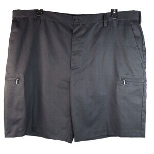 IZOD Golf Mens Size 44 XFG Performance Shorts Classic Black Flat Front Cargo